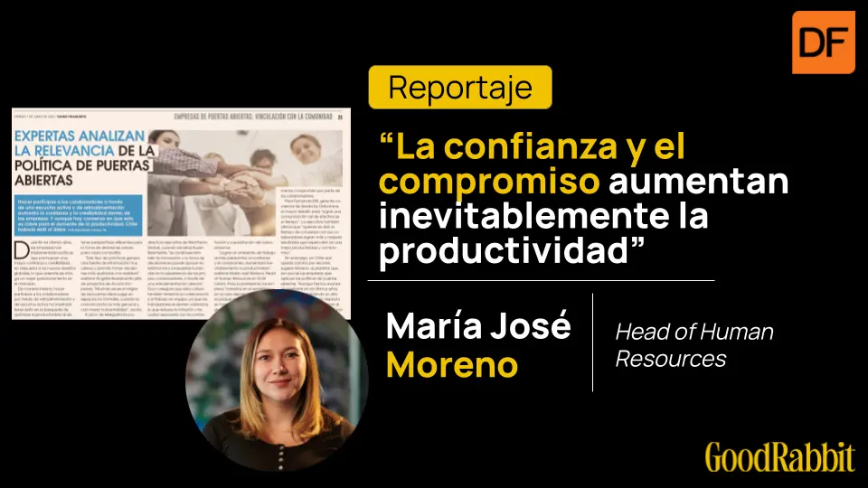 Recorte de prensa de María José Moreno en Diario Financiero sobre confianza en el trabajo